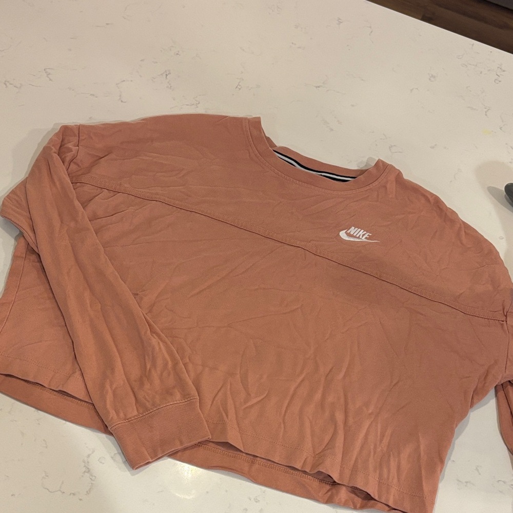 Nike Coral V-Neck Long Sleeve Shirt